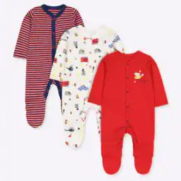 Pack of 3 Printed Sleepsuits-image-9