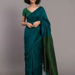  Colour-Block Saree with Tessels-image-73