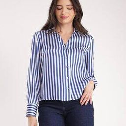 Women Striped Relaxed Fit Shirt with Full Sleeves-image-29