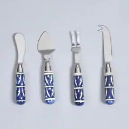 Hand Painted Ceramic & Stainless Steel Flatware Set-12