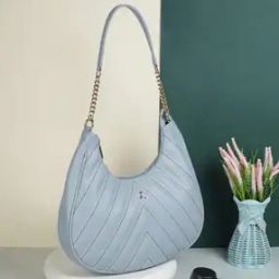 Women Quilted Hobo Bag with Half-Chain Strap-image-97