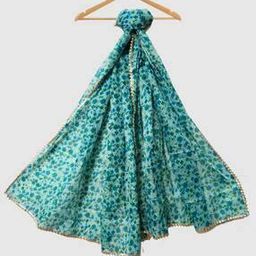 Floral Print Dupatta with Lace Details-image-64
