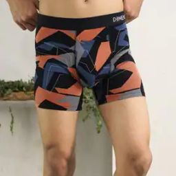 Geometric Print Trunks with Elasticated Waist-picture-32