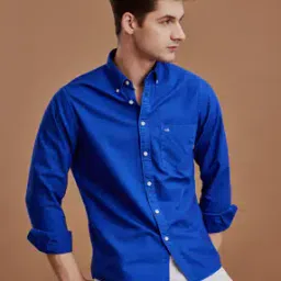Men Regular Fit Shirt with Button-Down Collar-image-103
