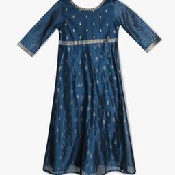 Gotta Patti Embroidered Chanderi A-Line Dress-image-28