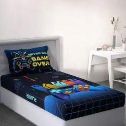 144 TC Printed Single Bedsheet with Pillow Cover-image-8