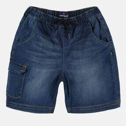 kiddopanti Denim Cargo Shorts with Drawstrings-picture-40
