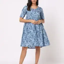 Floral Print Button-Down Dress-8