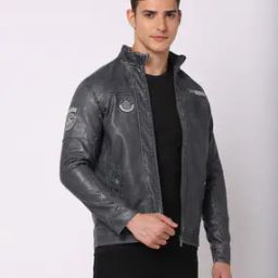 Zip-Front Regular Fit Biker Jacket-picture-20
