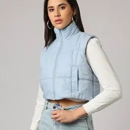 Women Puffer Gilet Crop Jacket-picture-44