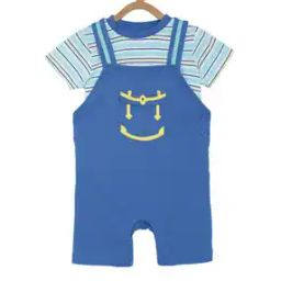 Striped T-shirt & Dungaree Set-picture-46