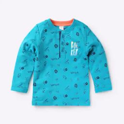 Micro Print Henley T-shirt-image-67