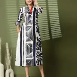 Women Printed A-Line Dress-14