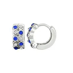 Stone Studded Hoop Bali Earrings-image-32