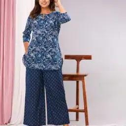Floral Print Tunic & Palazzos Co-Ord Set-15