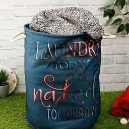 Polyester Slub Text Print Laundry Bag - 48 cm x 37 cm-26