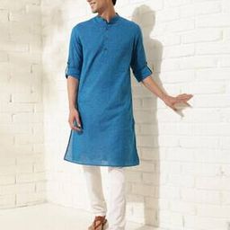 fabindia Men Printed Slim Fit Long Kurta-picture-30