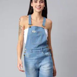 Lightly Washed Dungaree with Patch Pocket-image-1