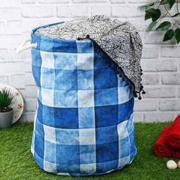 Polyester Slub Check Design Laundry Bag-16