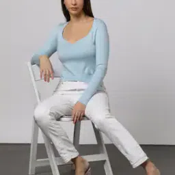 Sweetheart-Neck Cropped Pullover-image-24