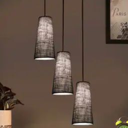 Set of 3 Jute Cluster Hanging Lamps  -image-90