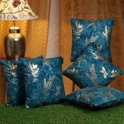 Pack of 5 Leaf Print Cushion covers 16" x 16"-image-14