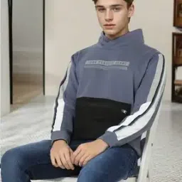 Brand Print Slim Fit Sweatshirt-image-73