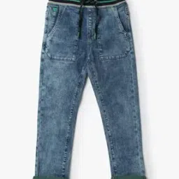 Boys Heavily Washed Straight Fit Jeans-30