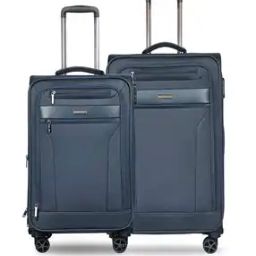 Pack of 2 Striped Luggage Bags with Number Lock-image-24