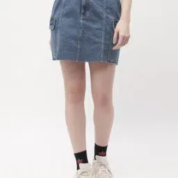 madame Women Straight Skirt with Button Accent-picture-25