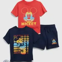 Assorted Mickey Mouse Print T-Shirts & Shorts Set-image-6