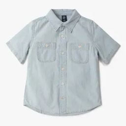 Denim Shirt with Patch Pockets-image-26