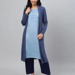 Women Pointelle-Knit Regular Fit Shrug with Insert Pockets-picture-37