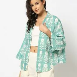 Block Print Shrug with Tassel Details-47