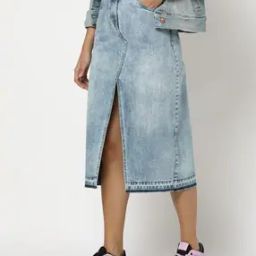 Women Washed A-Line Skirt-image-12