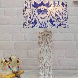 homesake Whitewash Sculptural Table Lamp with Shade image 1