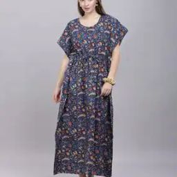 Women Floral Print Round-Neck Kaftans-picture-45