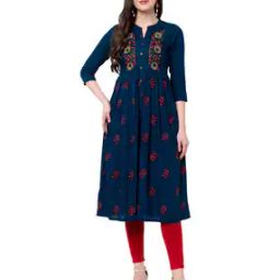 Women Embroidered Flared Kurta-image-39
