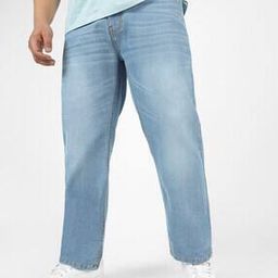 Lightly Washed Straight Jeans with Insert Pockets-image-3