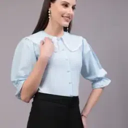 Women Regular Fit Shirt with Peter Pan Collar-image-60