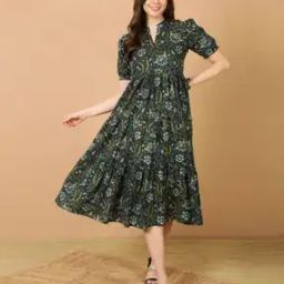 Women Floral Print Fit & Flared Dress-31
