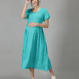 Printed Fit & Flare Dress-image-86