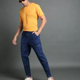 Men Slim Fit Cargo Jeans-image-70