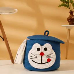 Applique Cotton Laundry Bag with Lid-20