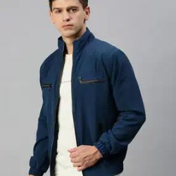 Men Slim Fit Bomber Jacket with Zipper Pockets-picture-42