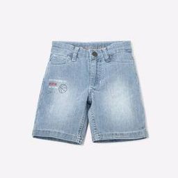 Washed Denim Shorts-image-58