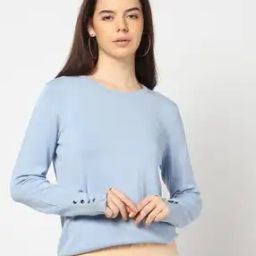 Women Round-Neck Slim Fit Jumper-image-70
