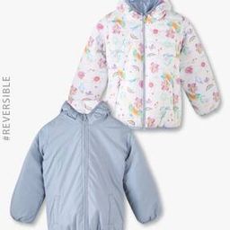 Girls Printed Reversible Puffer Jacket-picture-45