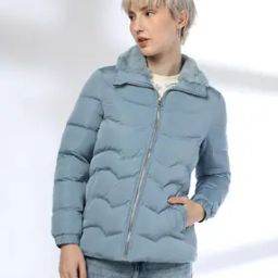 Women Regular Fit Zip-Front Puffer Jacket-image-5