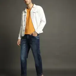 Men Lightly Washed Straight Fit Jeans-image-43